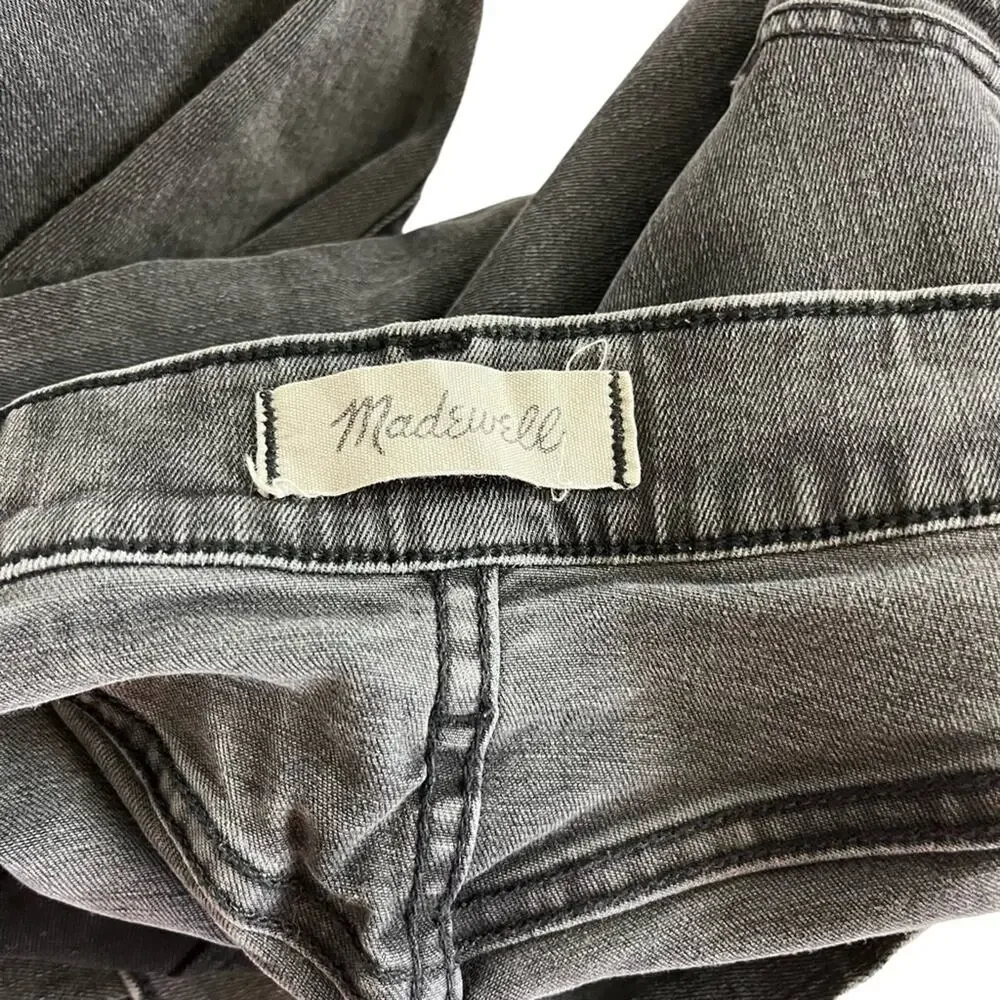 MADEWELL HIGH RISER Black Gray Wash SKINNY SKINNY Zip Fly Raw Hem Jeans sz 25